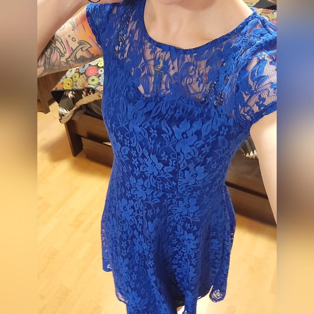 Royal blue lace dress